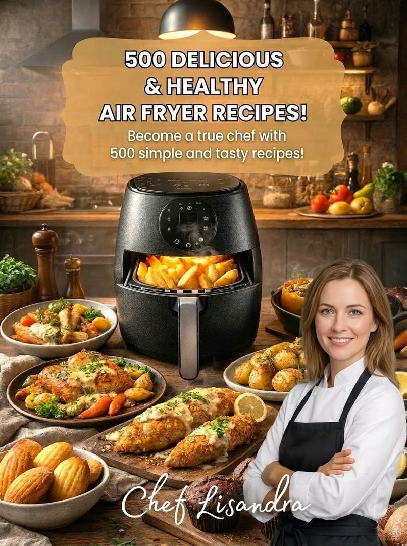Chef Lisandra with 500 delicious & healthy air fryer recipes